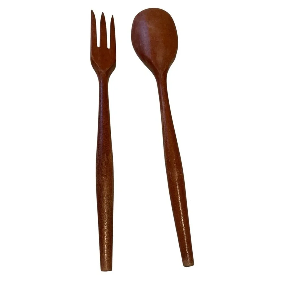 Vintage Wooden Fork & Spoon Tossed Salad MCM BOHO